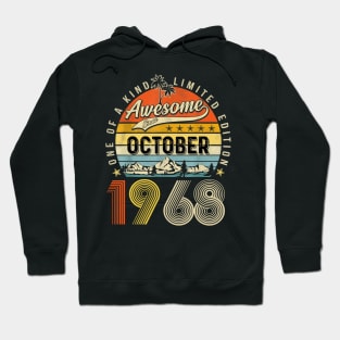 Awesome Since Octobber 1968 Vintage 55th Birthday Hoodie